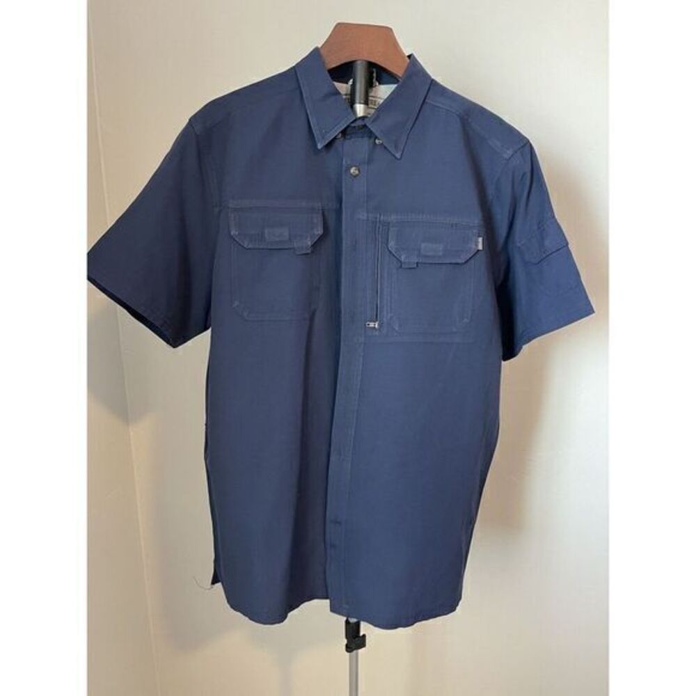 Vintage Field‎ & Stream Shirt Mens Large Blue Button Down S/S Hunting Fishing